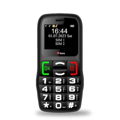 Imagen de TTfone TT220 Teléfono móvil con botón grande para ancianos de asistencia emergencia, teclas parlantes, batería larga duración, linterna, Bluetooth, simple y fácil usar, pago por