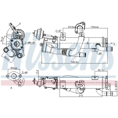 Imagen de NISSENS 989329 Enfriador EGR con bypass de depresión