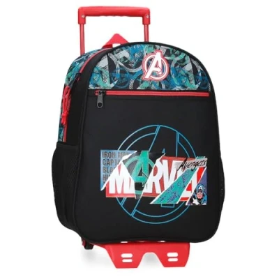 Imagen de Marvel Joumma Shield Mochila Escolar con Carro Negro 27x33x11 cms Poliéster 9,8L