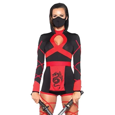 Imagen de Leg Avenue Dragon Ninja Mujer, Color negro y rojo, Small (EUR34 36) (8540101011)