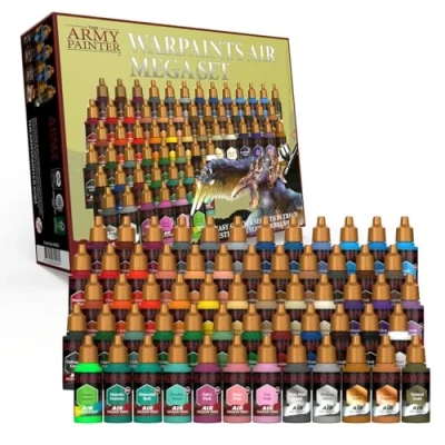 Imagen de The Army Painter Warpaint Air Mega Set, 60 Pintura Aerografo Pre diluidas De 18ml, Incluyendo 9 Metálicos Y 1 Fluo. Un Juego Acrilica Para Warhammer 40k Miniaturas Dnd.