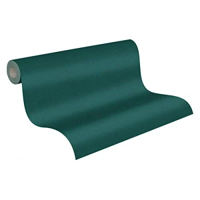 Imagen de Papel pintado Liso New Elegance tejido no 10.05 m x 0.53 Verde Fabricado en Alemania de A.S. Création 375555 37555 5