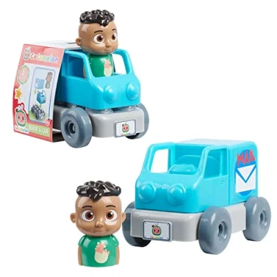 Imagen de CoComelon, Vehículo con Figura, 4 Piezas, construcción de Ladrillos, Modelo Cody camión Correo, Juguete para niños a Partir 18 Meses, CCM132