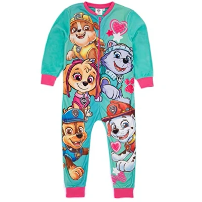Imagen de Paw Patrol Onesie Azul para niñas Ropa de Estar por casa Forro Polar Todo en uno Chase Skye Escombros Marshall Everest Pijama niños PJs Dormir Mercancía Regalo Acogedor
