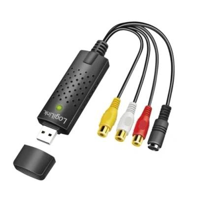 Imagen de Logilink VG0030A Grabador de Audio/vídeo USB 2.0, 3 RCA + miniDIN5 (S Video) para Windows 7/8/10/11, Mac OS 10.7 o Superior, Android 5.0 Superior