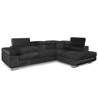 Imagen de Sofá cama chaise longue Antoni, derecha, PU negro Menzzo