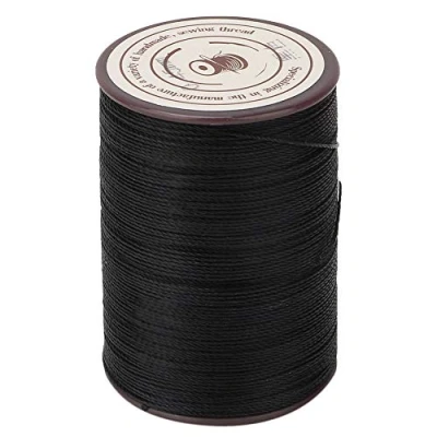 Imagen de Sheens 0.45mm Cuero Encerado Hilo Cordón de poliéster para DIY Proyecto Collar Pulsera Artesanía Fabricación 160m/Rollo(Negro)