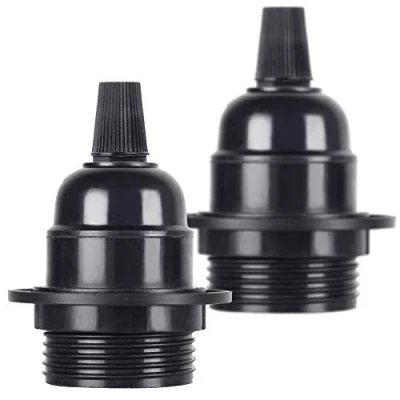 Imagen de TIANFAN 2Pcs / Pack Edison Screw ES E27 Bombilla Portalámparas Colgante Enchufe Baquelita negra