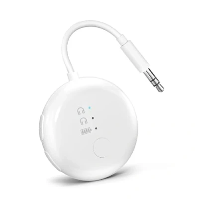 Imagen de Avantree SoundJet R1 [Novedad 2024] Adaptador Bluetooth de Avión para AirPods y Auriculares, Transmisor Audio Inalámbrico Viajes vuelos, Baja Latencia, Tiempo Reproducción, TV, Tabletas