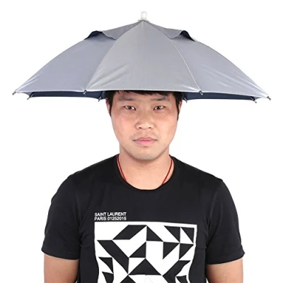Imagen de DEWIN Paraguas para La Cabeza, Gorra de Outdoor Handfree Umbrella Cap Sombrero Pesca Impermeable Protección UV Ligero Volume_up Content_Copy Share