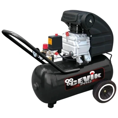 Imagen de Cevik Compresor de Aire CA PRO50 2.5HP 50L Alto Rendimiento, Doble Salida, Regulador Presión Portátil y Eficiente