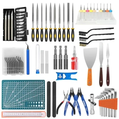 Imagen de KOMABLEN 84 Piezas Accesorios Impresora 3D de herramientas, Accessori Stampante 3D, Herramientas con Kit Limpiador boquillas, Desbarbador, eliminación, Calibrador