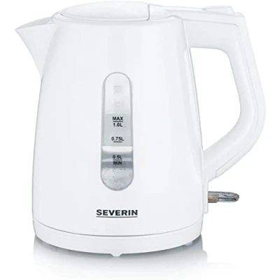 Imagen de SEVERIN WK 3411 Hervidor de Agua, 2.200 W, 1.0 L aprox., Base 360 con Sistema Inalámbrico, Blanco