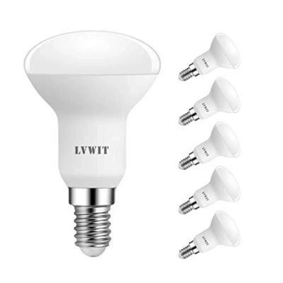 Imagen de LVWIT Bombillas Reflectora LED E14 (Casquillo Fino) 5W equivalente a 40W, 470 lúmenes, Color blanco frío 6500K, No regulable Pack de 6 Unidades