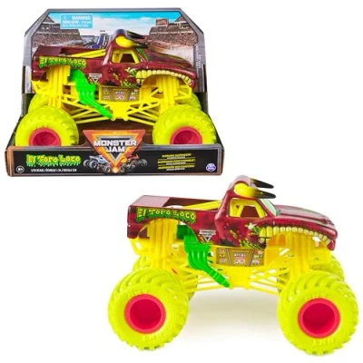 Imagen de Monster Jam, Camión monstruo oficial El Toro Loco, vehículo fundido a presión de coleccionista, escala 1:24, juguetes para niños y niñas partir 3 años