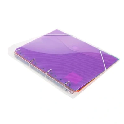 Imagen de Grafoplás 30121000. Carpeta de Anillas, A4, con 6 Sobres 11 Taladros Multicolor/Transparente, Cierre Goma