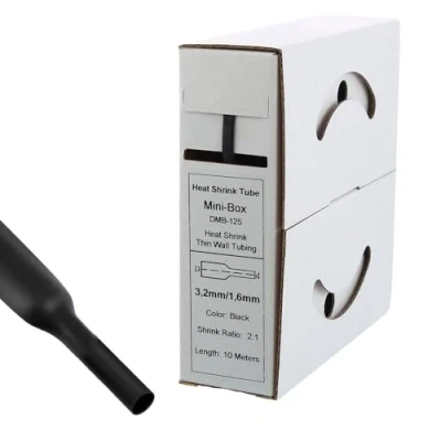 Imagen de Offgridtec Tubo termorretráctil (10 m, 3,2 mm &gt; 1,6), color negro