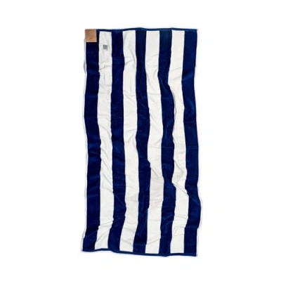 Imagen de MOMOMUS Toalla de Playa Algodón Velour 100% Rayas Cabana, Suave y Ultraabsorbente Ideal como Grande Antiarena Piscina Azul, 90x180 cm