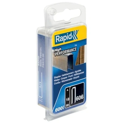 Imagen de Rapid Caja de Grapas Estrecha Corona para Suelos y Paneles Madera N.º606 Acero Galvanizado, 18 mm 600