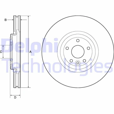 Imagen de DELPHI BG9167C Disco de freno 350 32 5 ventilado revestido sin procesar cojinete rueda, anillo sensor ABS JAGUAR: