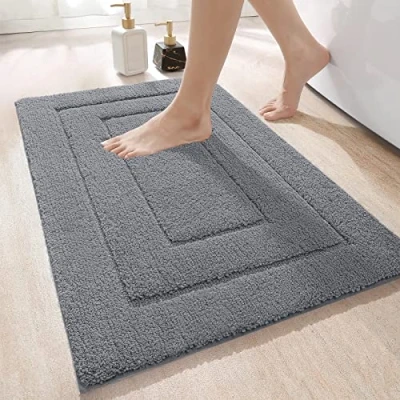 Imagen de DEXI Alfombra de baño Antideslizante,Alfombra Microfibra,Alfombrilla Lavable a Máquina,Súper Absorbente,Ultra Suave (40 x 60 cm,Gris)
