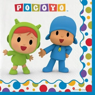 Imagen de CONVER PARTY Servilletas Pocoyo &amp; Nina de Papel Artículos Fiesta Fiestas Infantiles, Celebraciones y Cumpleaños 16 Unidades 33 CM