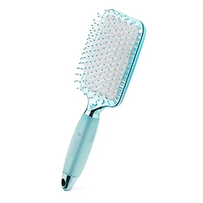 Imagen de Navaris Cepillo de pelo con mango gel Peine paleta para cabello largo y corto usar secador plancha Color blanco azul