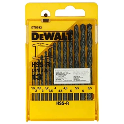 Imagen de DEWALT Juego de brocas DT5912 HSS R DIN 338 Jobs (13 piezas), color amarillo