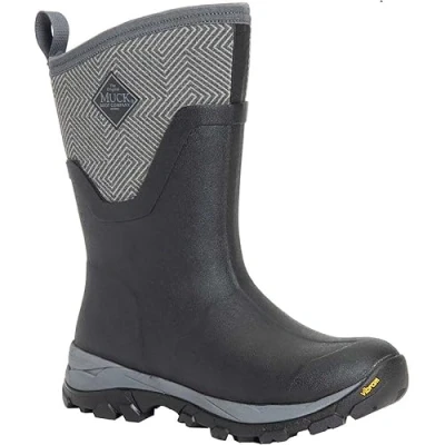 Imagen de Muck Boots Arctic Ice Mid AGAT, Botas de Lluvia Mujer, Negro Gris Geométrico, 38.5 EU
