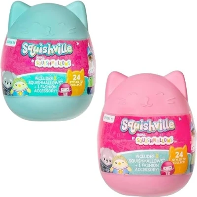Imagen de Squishmallows Squishville Paquete de 2 cápsulas Serie 10 Oficial Kellytoy 2023 Mini juguete peluche misterioso coleccionable pulgadas y accesorios, los estilos pueden variar, regalo