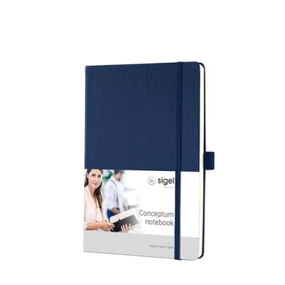 Imagen de SIGEL CO657 Cuaderno premium a líneas, A5, tapa dura, azul Conceptum