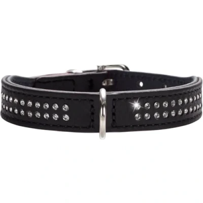 Imagen de HUNTER Collar Diamond Petit niquelado, 24/17 x 21 cm, 2XL, Nappa Negro/Negro