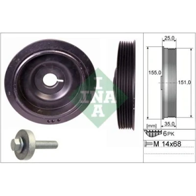 Imagen de INA 544 0090 20 Kit poleas, cigüeñal RENAULT: Clio 4, SCENIC 3, NISSAN: NV200 Furgón / Familiar norauto, oscaro, mister auto