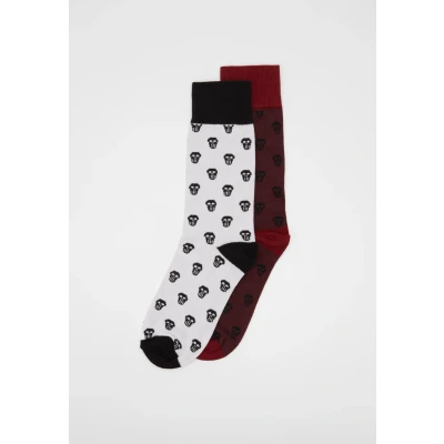 Imagen de Urban Classics Skull Allover 2 PACK Calcetines, Hombre, Talla: 43 46, Cherry/white