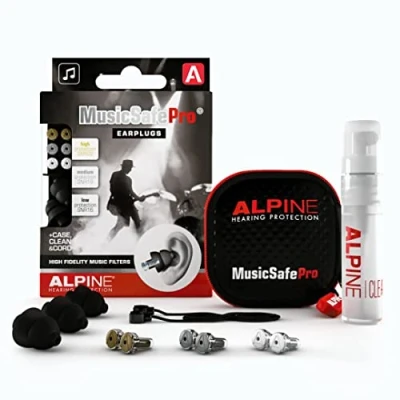 Imagen de Alpine MusicSafe Pro Tapones de Alta Fidelidad para Conciertos y Reducción Ruido Protección Auditiva Músicos Profesionales DJs 3 juegos filtros hipoalergénicos Negro