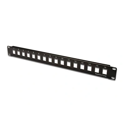 Imagen de DIGITUS Patch Panel Modular 16 puertos 1U Sin blindaje Para módulos Keystone Rack de 19 pulgadas Negro