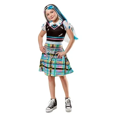 Imagen de Rubies Disfraz Frankie Stien Classic para niñas, talla S, vestido y clip. Oficial Monster High, Carnaval, Navidad, Cumpleaños, Fiestas Halloween