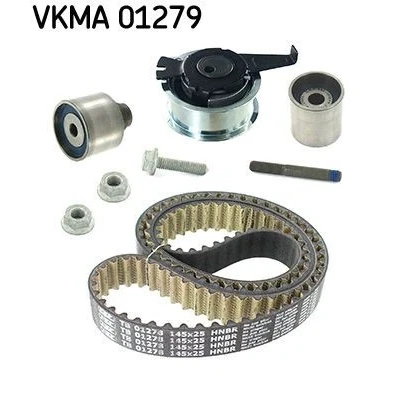 Imagen de SKF VKMA 01279 Kit de correa distribución 145 con perfil redondeado dientes VOLKSWAGEN: Golf 7, 7 Variant, Transporter 6, SEAT: Arona