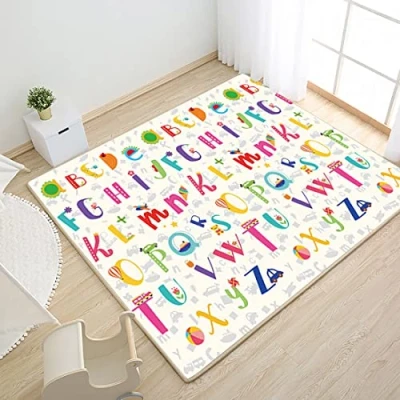 Imagen de Skrsila Alfombra de Juegos Bebé Plegable, Colchoneta Infantil Reversible, Acolchada Gateo XPE, Tapete Niños Suelo con Doble Cara Antideslizante 150 x 180 0,5 cm