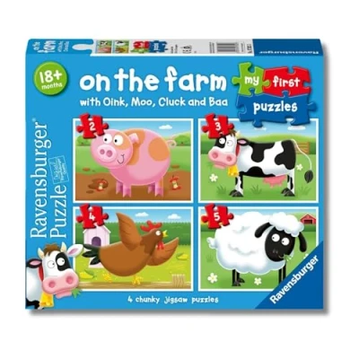 Imagen de Ravensburger On The Farm, My First Jigsaw Puzzles (2, 3, 4 &amp; 5 Piece) Educational Toys for Toddlers Age 18 Months and Up