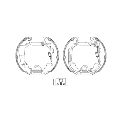 Imagen de HELLA Shoe Kit Pro 8DB 355 004 781 frenos, disco de tambor con cilindro freno rueda, accionador