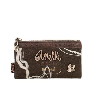 Imagen de Anekke Billetero Flexible de Mujer Protección RFID Billetera Polipiel con Cierre Cremallera y Lengüeta Color Negro Shoen Accesorios Complementos Medidas 18x10x3 cm