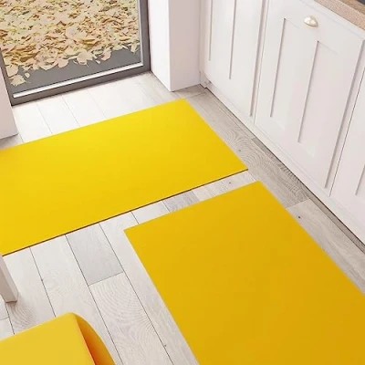 Imagen de PETTI Artigiani Italiani Alfombra para Cocina, de Lavable, Antideslizante, Pasillo, Color Liso, 52 x 80 cm, Amarillo, 100% Made in