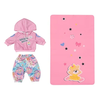 Imagen de BABY born 833445 Kindergarten Ropa de Deporte para muñecas 36 cm Incluye Sudadera con Capucha, Pantalones y Esterilla Fomenta la empatía Las Habilidades sociales Edad: 2+ años