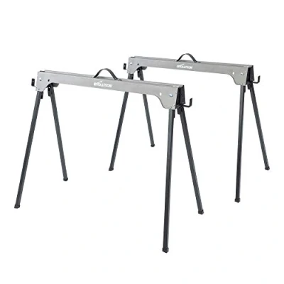 Imagen de Evolution Power Tools Caballos de Sierra Par, Banco Trabajo, Plegables, Compactos, Soporta Hasta 500 kg Ligero y Portátil, Incluye 4 ganchos acero fundido Paquete Doble