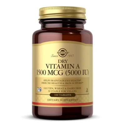 Imagen de Solgar Vitamina A Seca 5000 UI Comprimidos Envase de 100