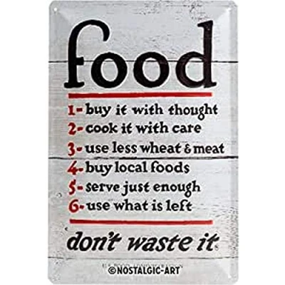 Imagen de Nostalgic Art Cartel de Chapa Retro Home &amp; Country Food Don’t Waste It Idea Regalo para la Cocina, metálico, Diseño Vintage, 20 x 30 cm