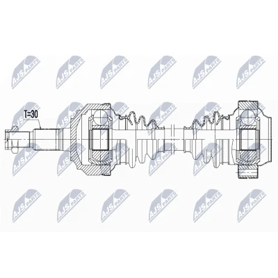 Imagen de NTY NPW VW 188 Árbol de transmisión Eje trasero 725 PORSCHE: Cayenne, VOLKSWAGEN: Touareg I