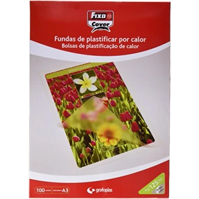 Imagen de Fixo 1021000 Caja de 100 fundas para plastificar A3, trasparente, 303 x 426 mm