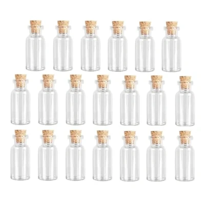 Imagen de XNJIHWA 20Pcs Botella de Mensaje 2ml Mini Botellas Cristal Pequeñas para decoración DIY,Aromas,Aceites,Especias,Dijes,Bodas,Mensaje